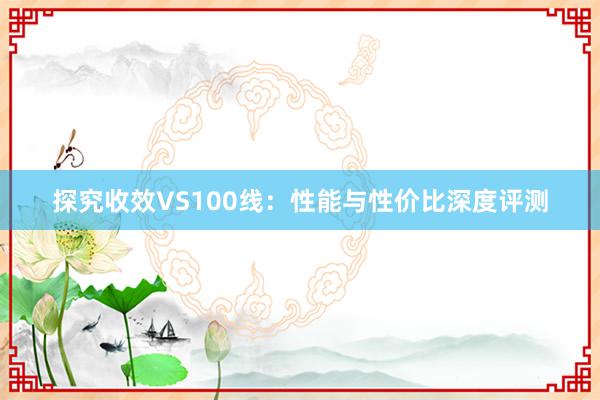 探究收效VS100线：性能与性价比深度评测